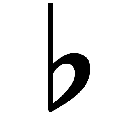 A flat accidental in a key signature