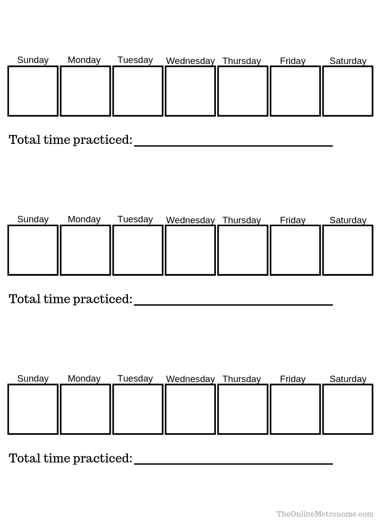 Music Practice Log Template